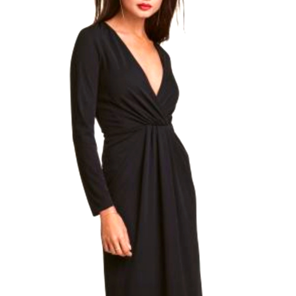 BLACK WRAP MAXI DRESS